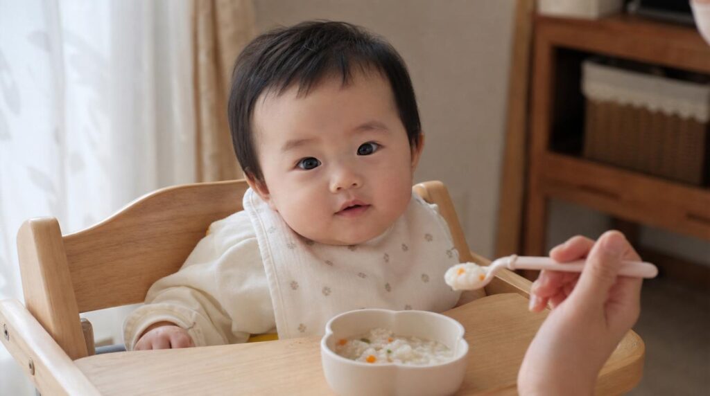 離乳食を食べる赤ちゃん